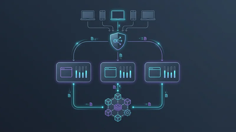 Ein Architekturdiagramm, das einen verteilten WebSocket-Cluster mit einer Redis Pub/Sub-Backplane und einem Load Balancer illustriert, der Sticky Sessions über mehrere Serverknoten verwaltet