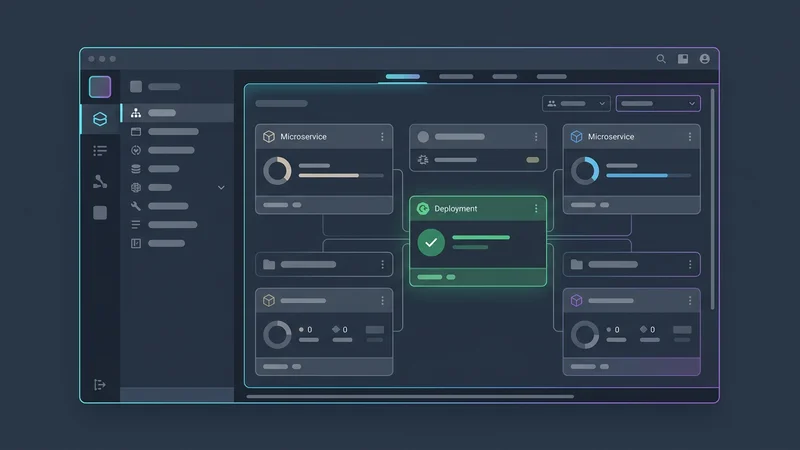 Ein Screenshot der Lens IDE, der eine Cluster-Übersicht mit mehreren Web-Microservices zeigt und ein Deployment mit dem grünen Status „Healthy“ hervorhebt