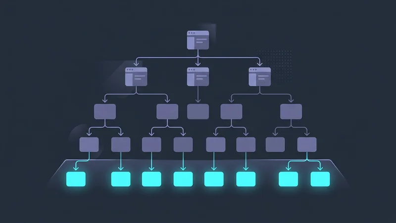 Архитектурная визуализация дерева компонентов React, где директивы 'use client' размещены в «листьях» (самых нижних компонентах), что подчеркивает сокращение объема JavaScript, отправляемого в браузер.
